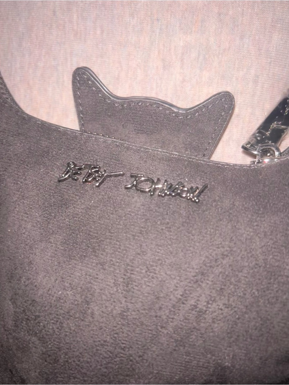 betsey johnson black suede bat fringe purse - Picture 4 of 4